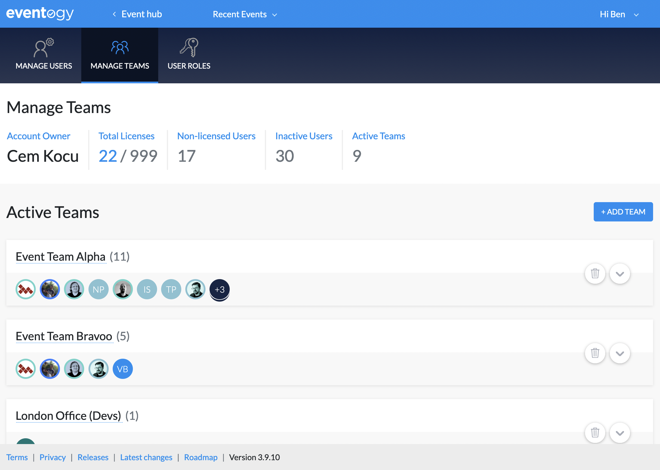 Manage your Teams – Eventogy Help Centre